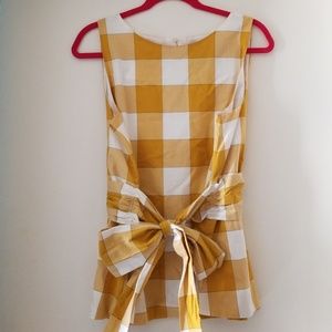 Yellow plaid blouse